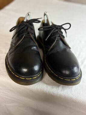 Dr Martens 1461 Smooth Leather Oxford Shoes Black Mens US 8 AirWair 3 Eye
